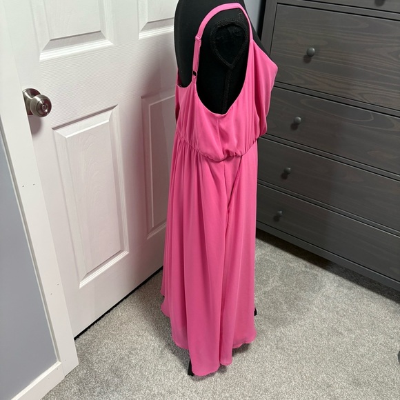 Torrid -- Midi Chiffon Cowl Neck Pleated Dress - Picture 2 of 8